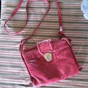 Brahmin all leather and suede crossbody bag.